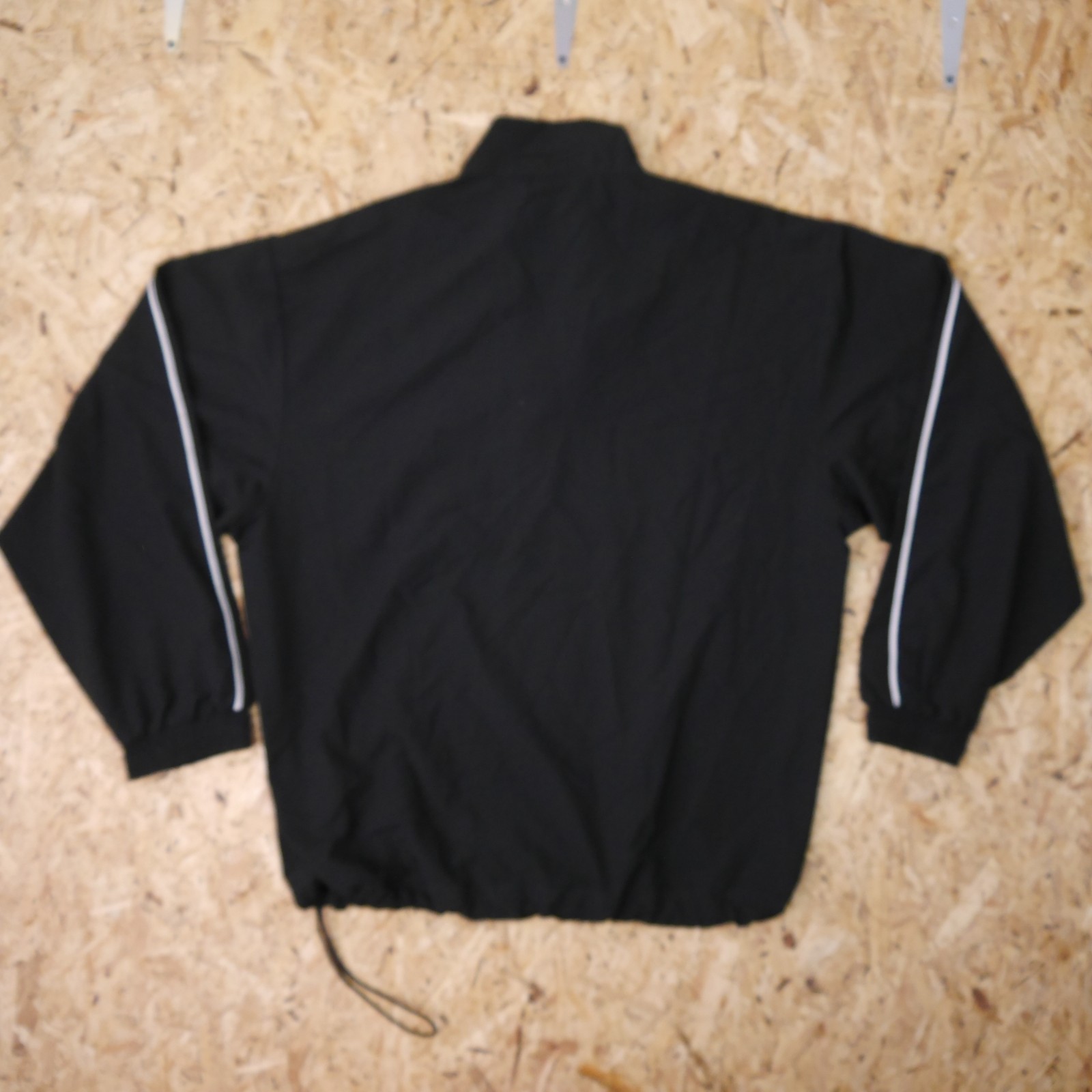 Puma Windbreaker Mens L Black Quarter Zip Lightweight Sports Jacket Retro