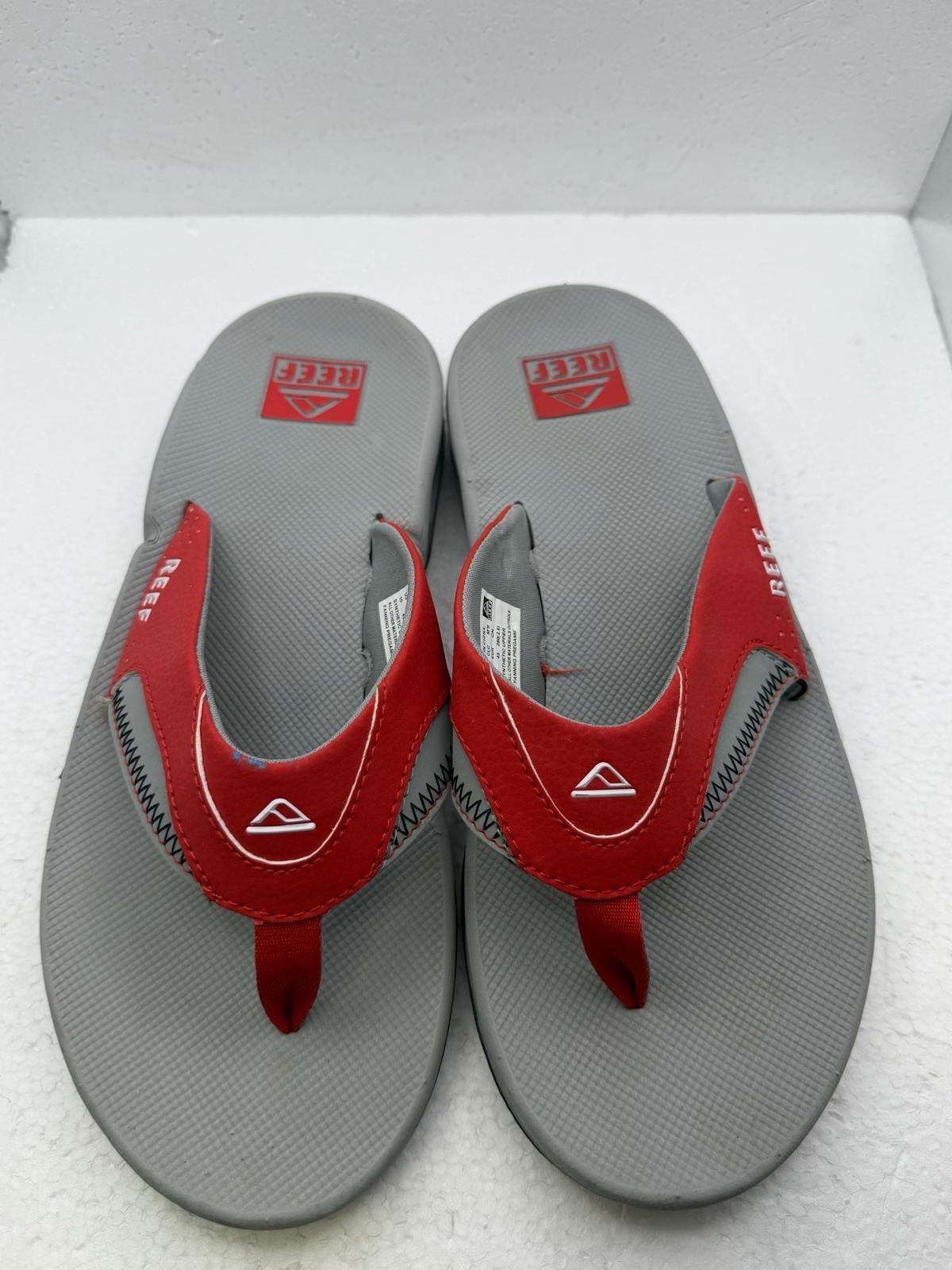 Reef Fanning Tailgate Gray Red Bottle Opener Sandals Men’s Sz 10
