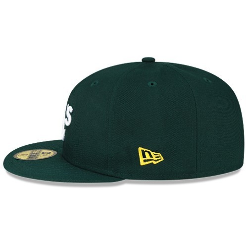 New Era Oakland Athletics Fitted Hat MLB 9X World Champ Patch Yellow Under Brim