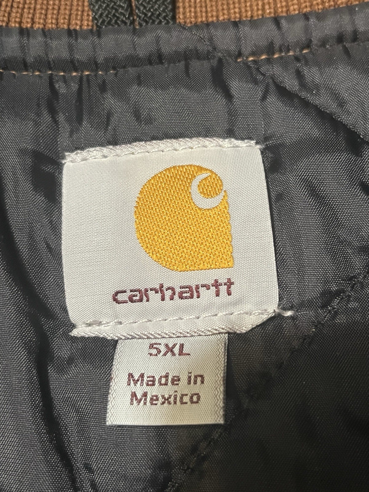 Carhartt Vest Firm Duck Work Quilted Size 5XL -Brown Vintage