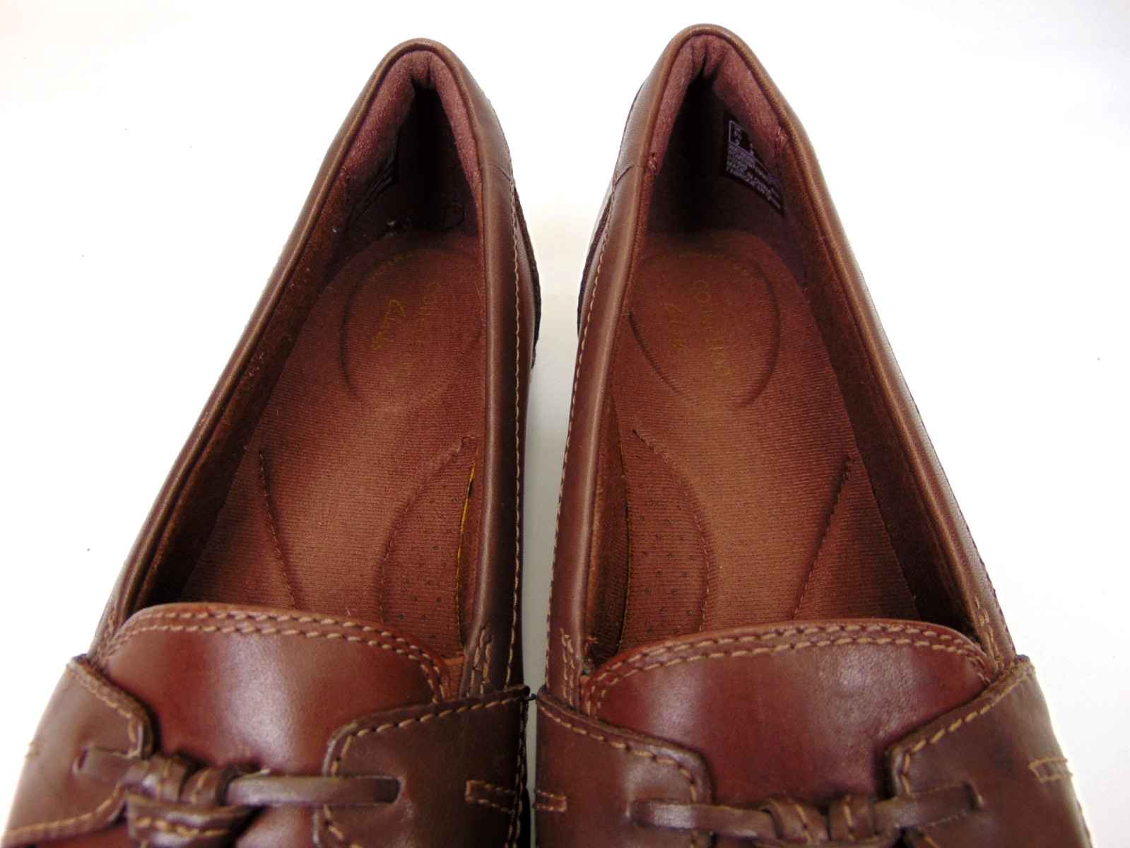 Clark Collection Women’s Ashland Lily Dark Tan Leather Loafers Size 8.0 M,