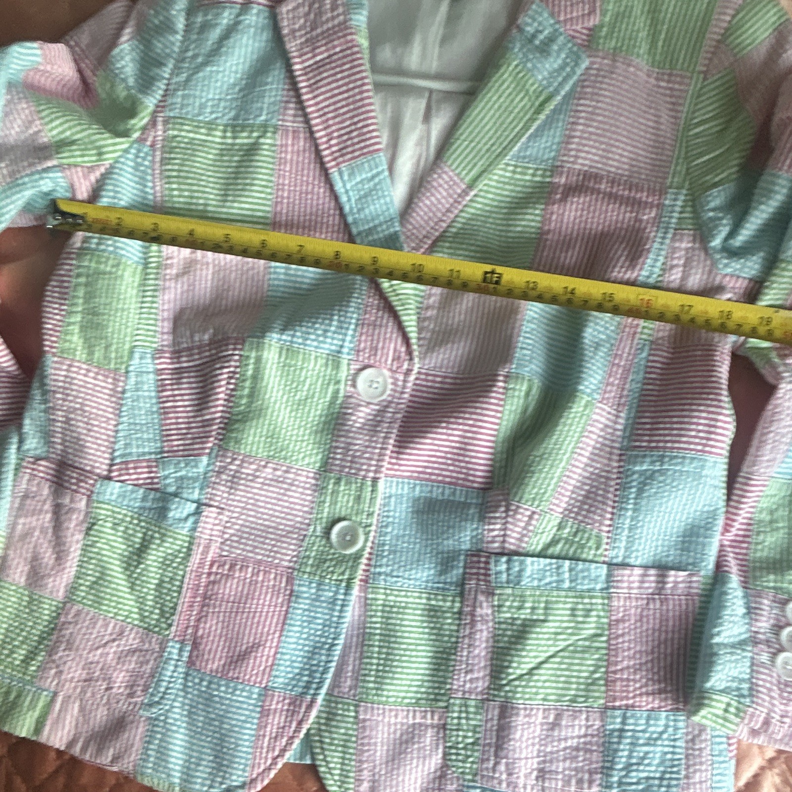 Talbots Petites 12P Multicolor Plaid Blazer Jacket Lined Pockets Button