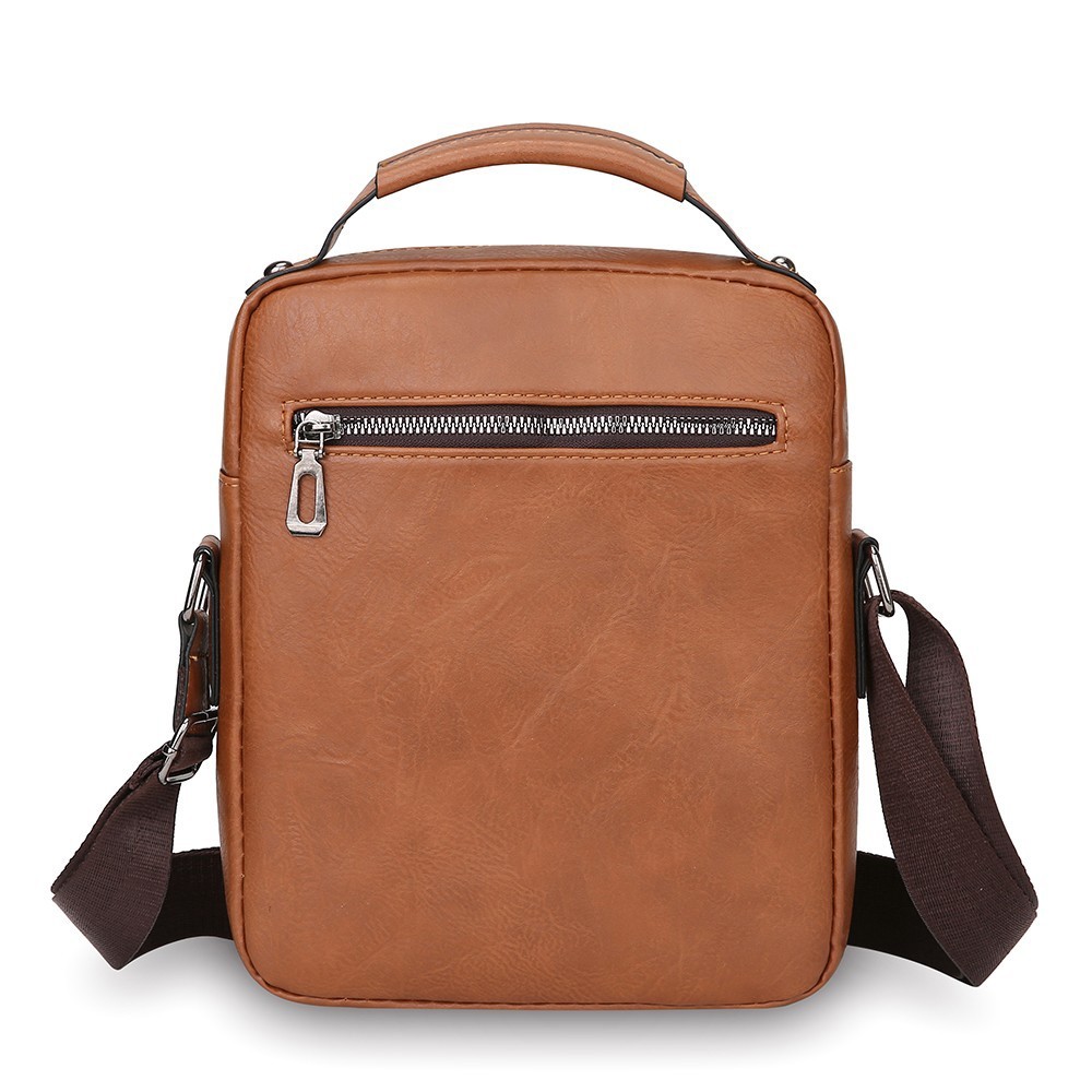 Men’s Shoulder Messenger Bag Business PU Leather 8″ Handbag Outdoor Sport Bag