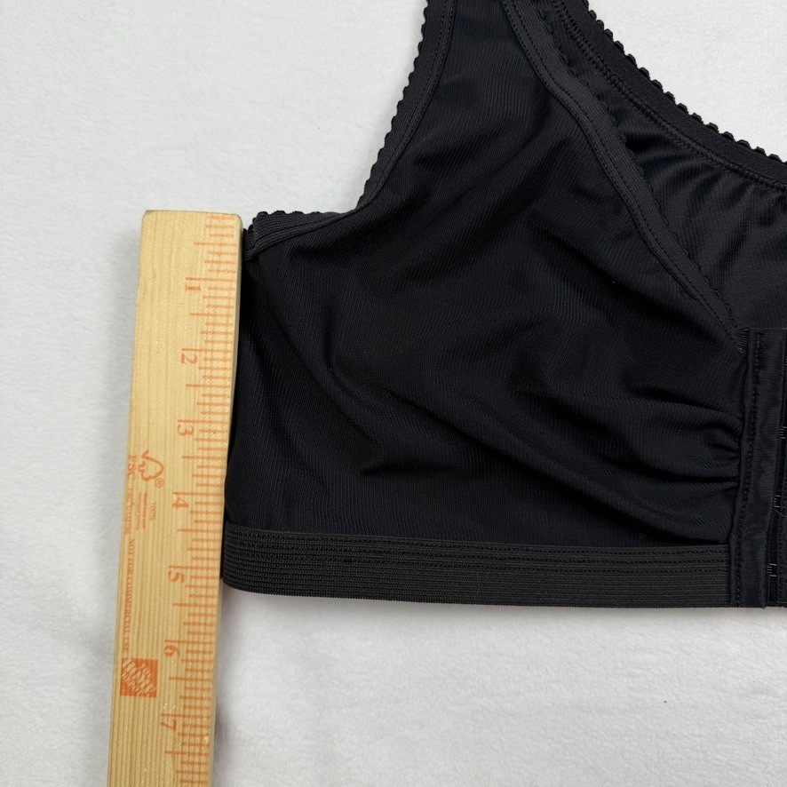 Marena Recovery Sports Bra Womens Medium Black Front Closure Compression 4244