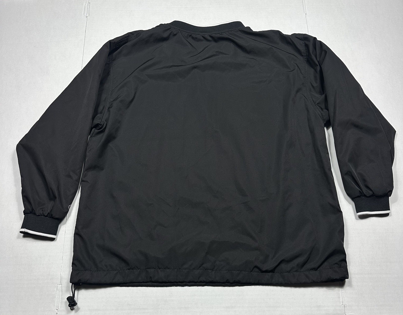 Rawlings Windbreaker Jacket Mens XL Black V-Neck Lightweight Pullover Baseball
