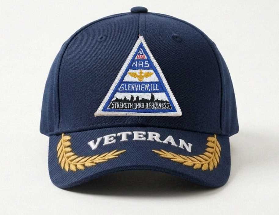 Customized Name Embroidered Hat Nas Glenview Illinois, Veteran Cap, Trucker Hat