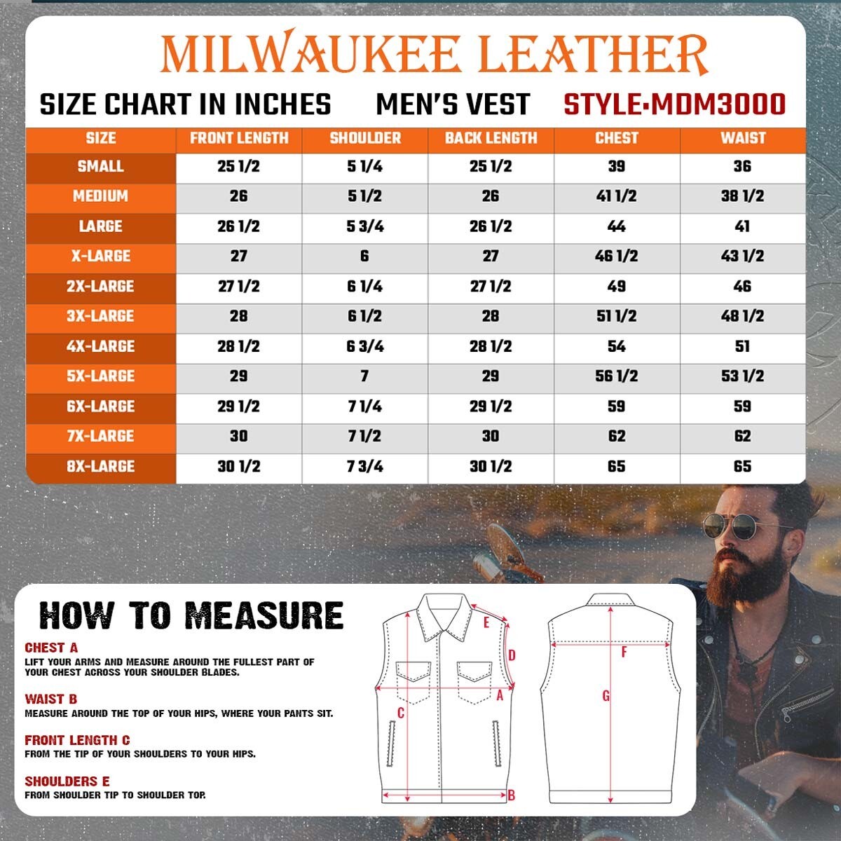 Milwaukee Leather Men’s Concealed Snap & Zipper -Denim Club Style Vest – MDM3000