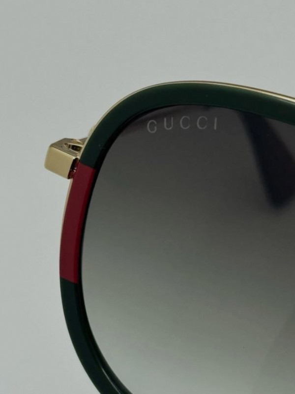 🔥 Gucci GG0062S Aviator Sunglasses Gold Frame Green Lens Unisex