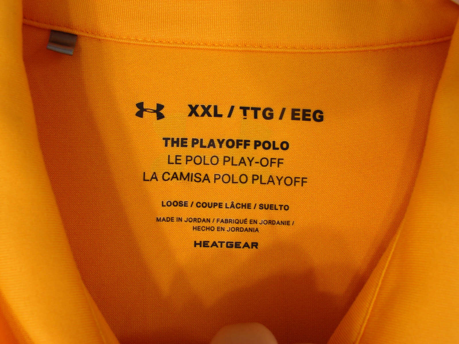 Under Armour Heat Gear The Playoff Polo Blue Orange Color Block Shirt Mens XXL