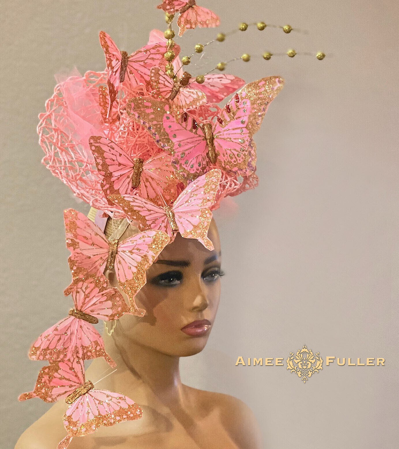 Kentucky Derby Fascinator Ivory White Moss Green Rose Hat Royal Ascot Bridal Hat