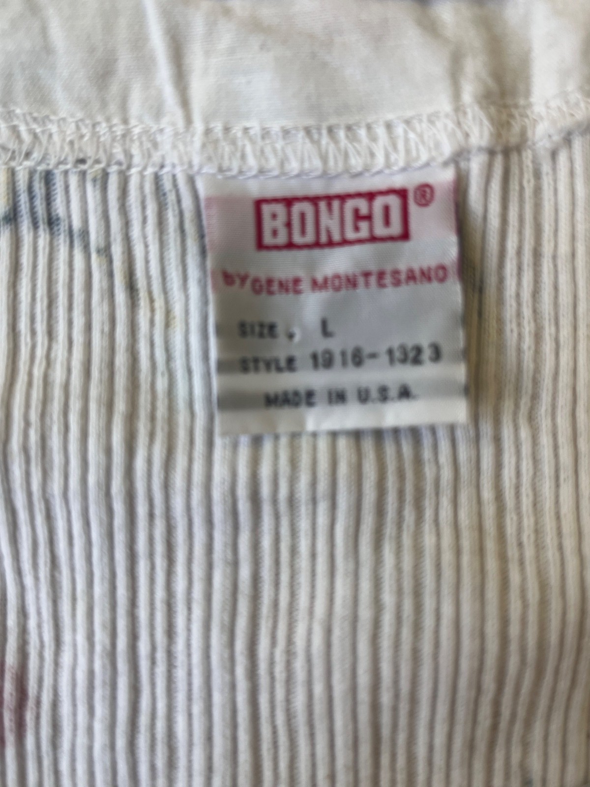 Bongo VTG 80-90’s Baby Tee Henley Crop Top Large White Floral Cottage Grunge