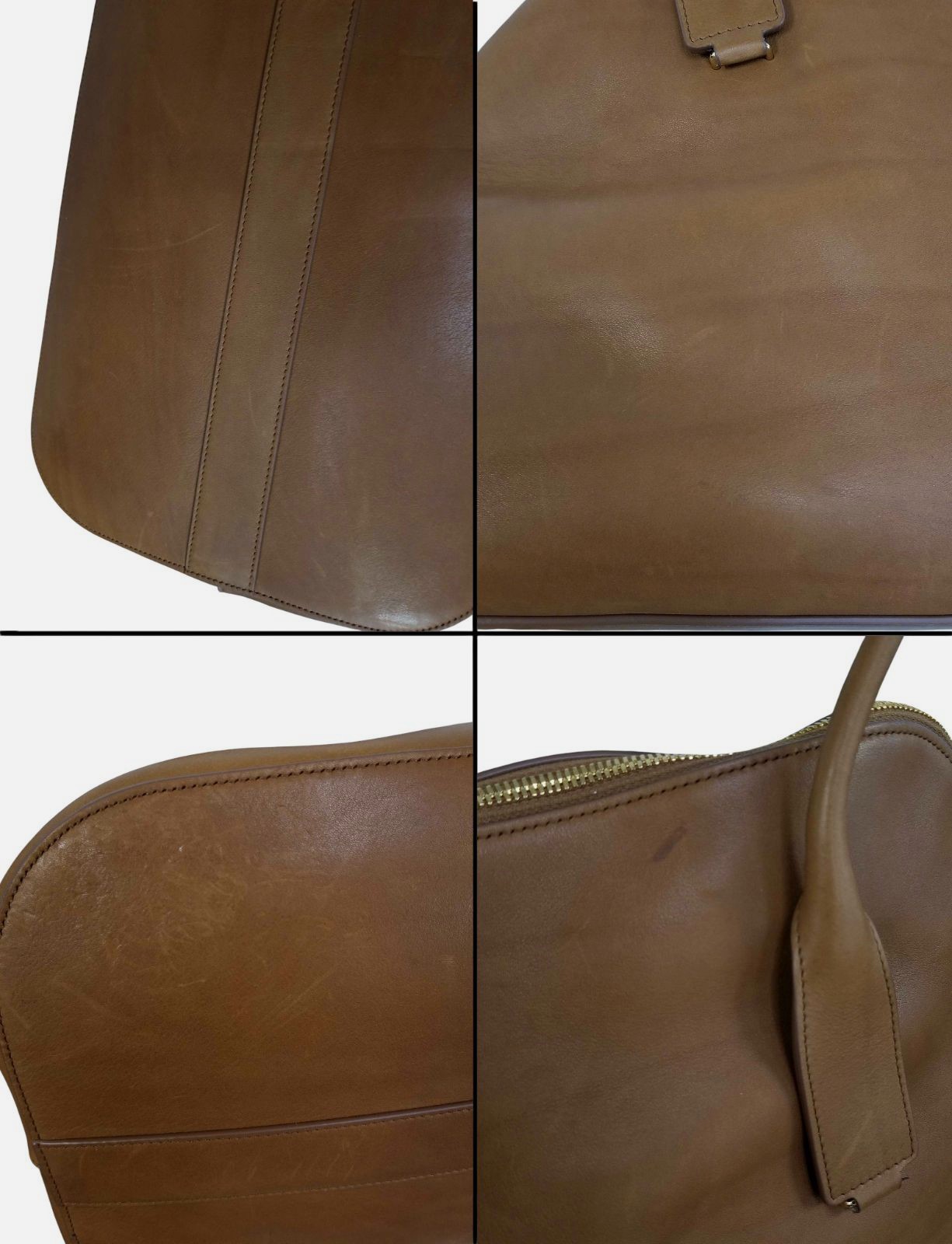The Row Women Brown Devon Leather Shoulder Top Handle Tote Hand Bag
