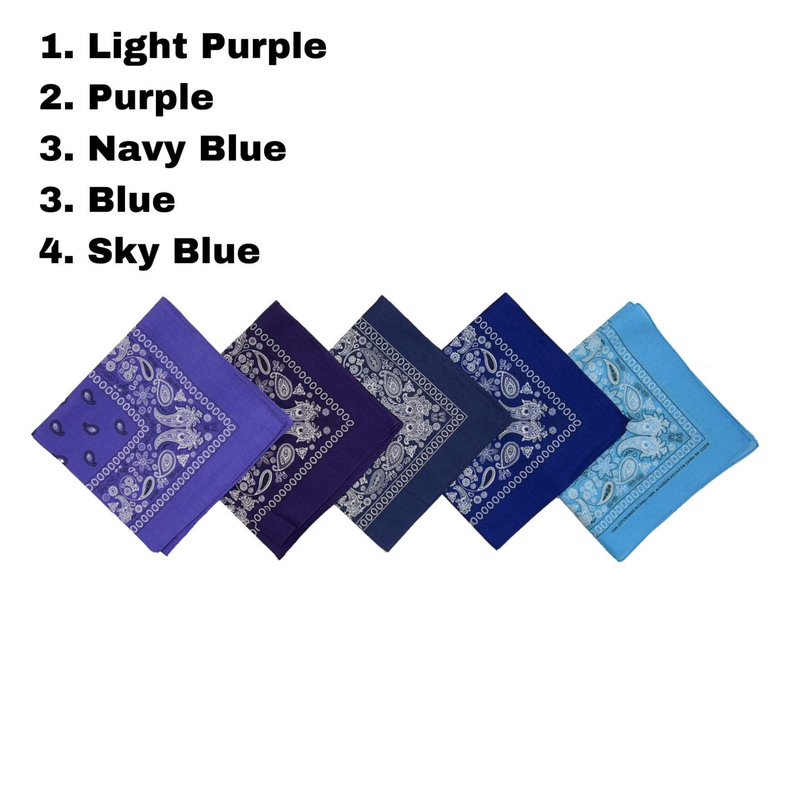 Kaiser 100% Cotton Bandanas (22″ X 22″)