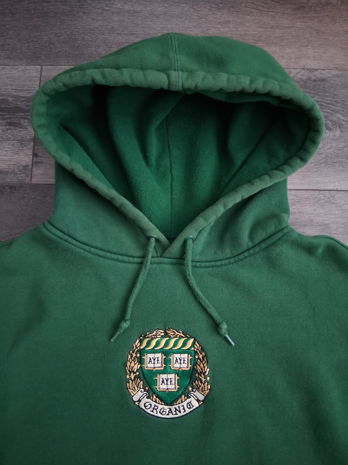 Midnight Organic Aye Aye Aye Pullover Fleece Hoodie Green Size Large