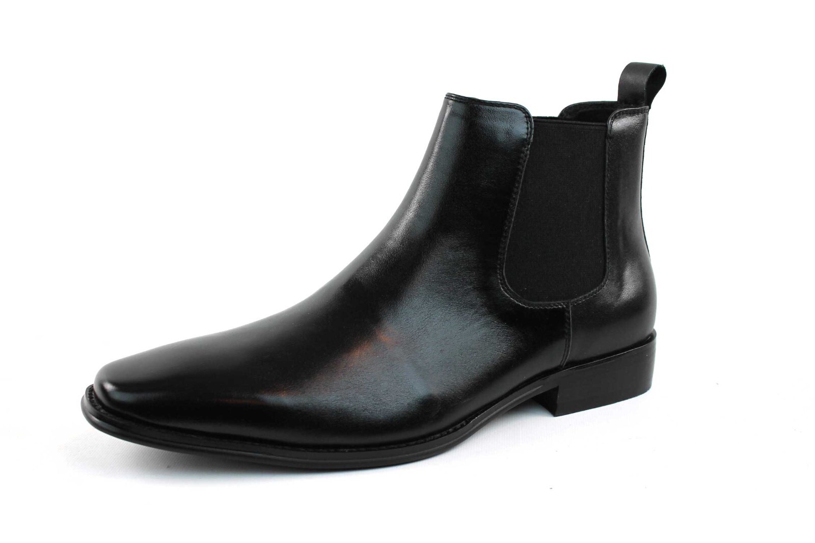 Genuine Leather Black Mens Dress Chelsea Boots Almond Toe Leather Lining AZAR