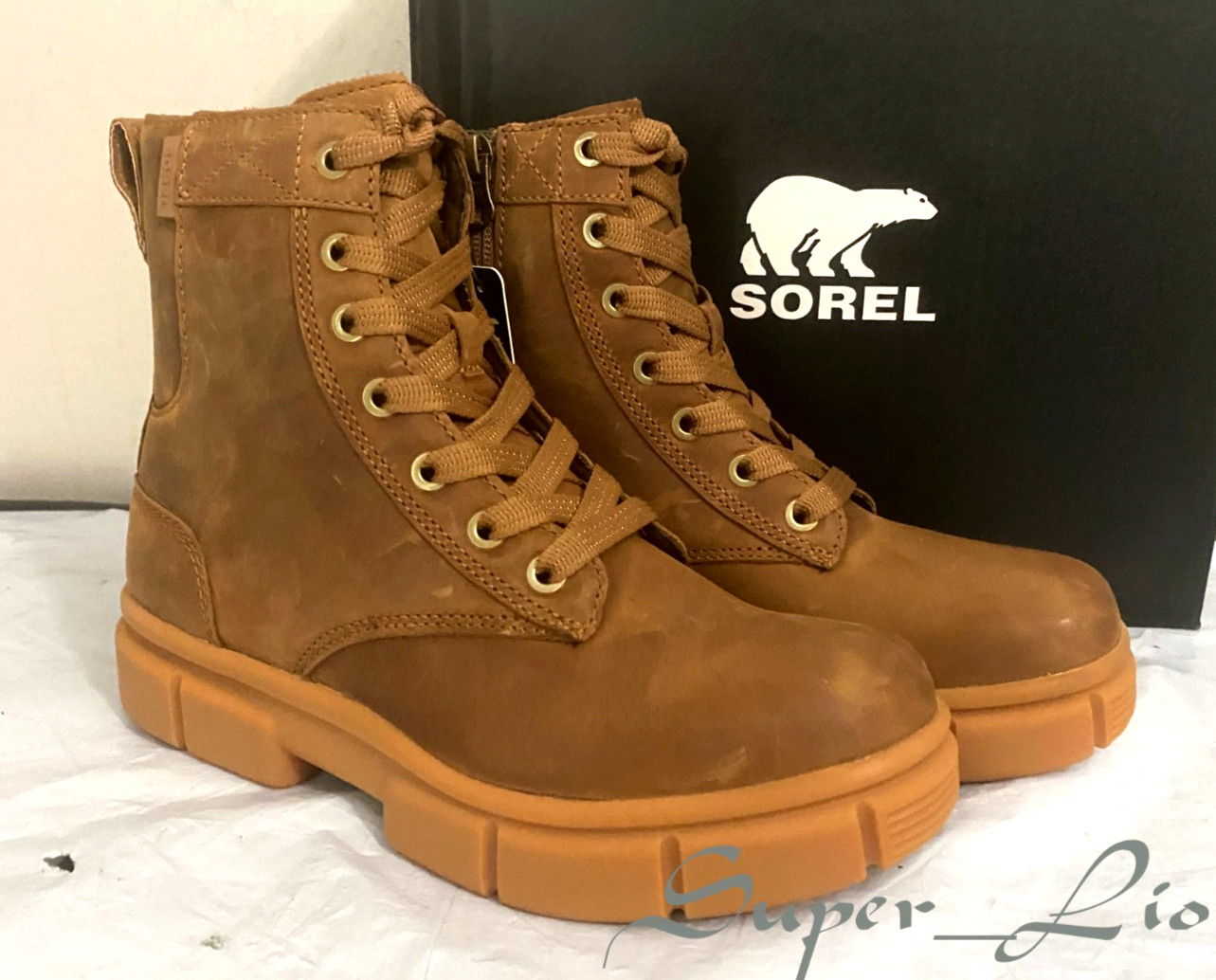 New Sorel Women’s Explorer STRT Waterproof Lace Up Boot – SIZE 6 – Velvet Tan