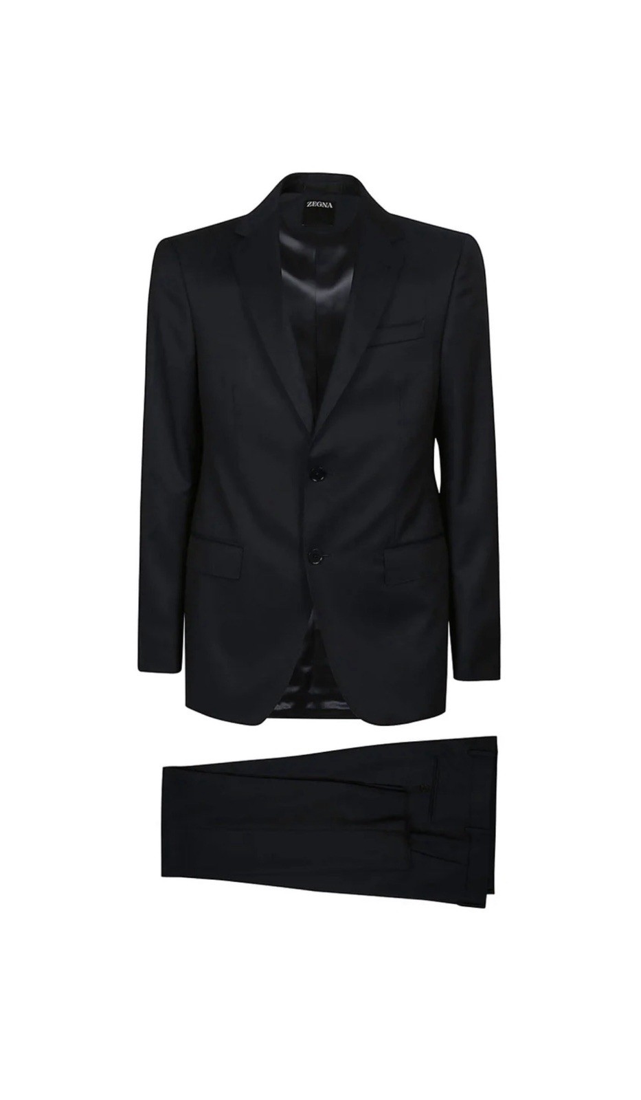 Zegna Drop 8 Slim Fit Midnight Blue Wool-Mohair 2-PC Suit IT52 Made In Italy