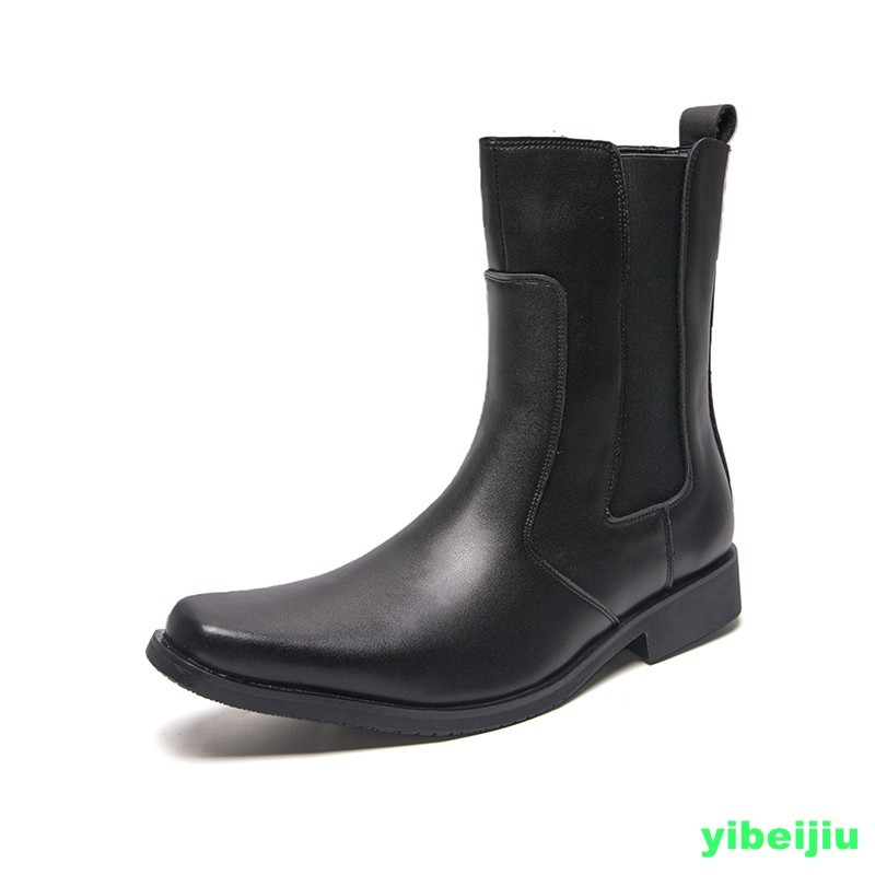 Men’s Western Gladiator Chelsea Ankle Boots Leather Shoes Square Toe Brogues New