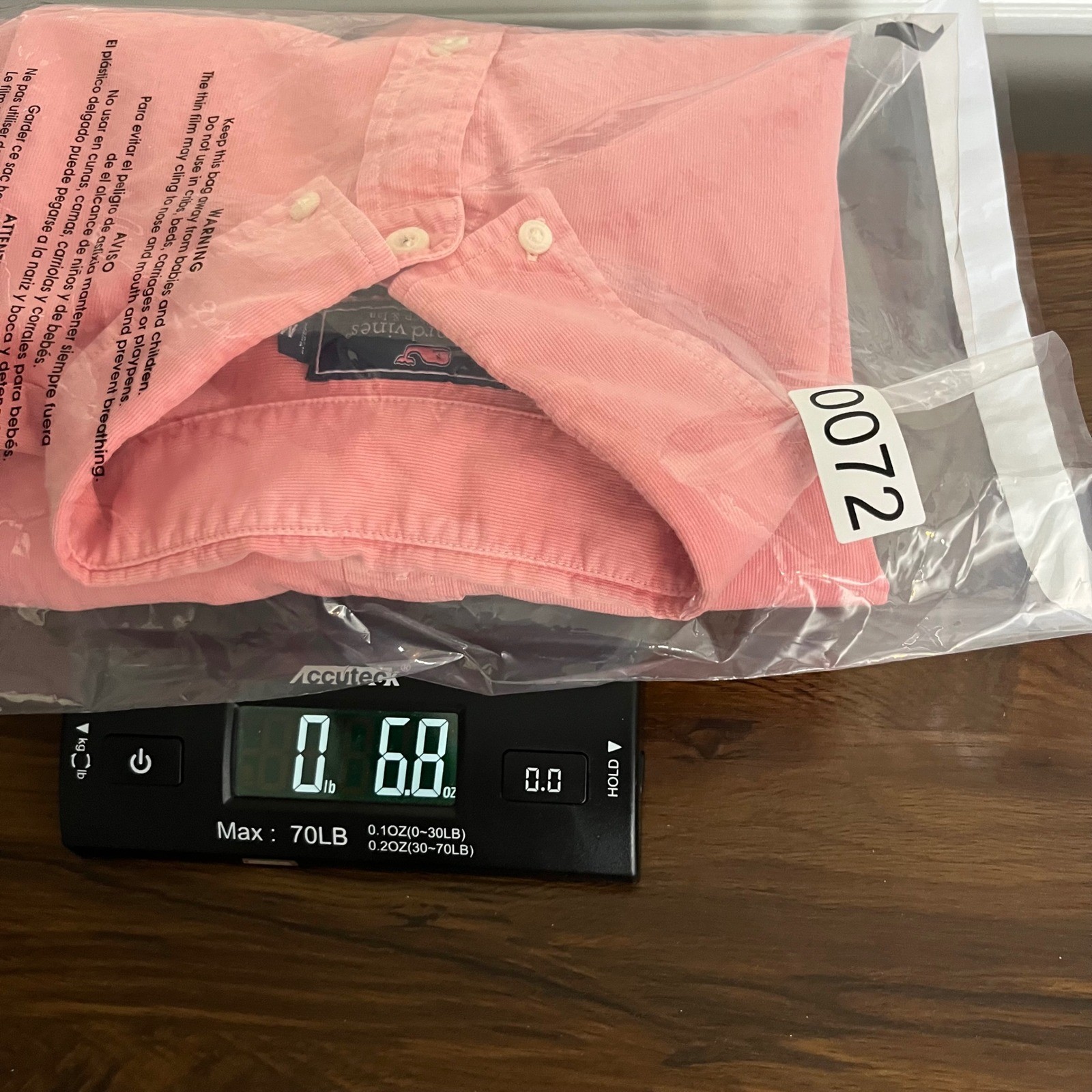 Vineyard Vines Mens Slim Fit Tucker Shirt Salmon Pink Cotton Silk Corduroy Med