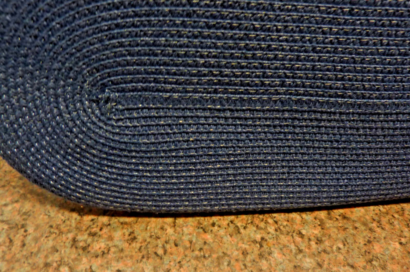 Cool-tone stripe straw chain tote size 15x8x6 inches.