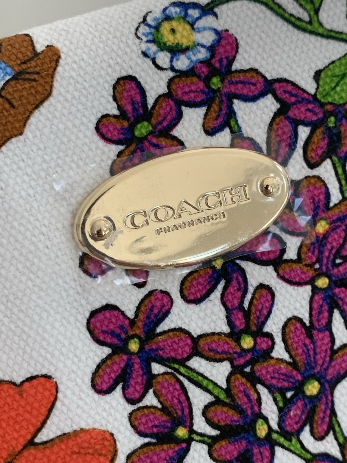 COACH Fragrance Pouch white floral toiletry cosmetic travel Bag flower design
