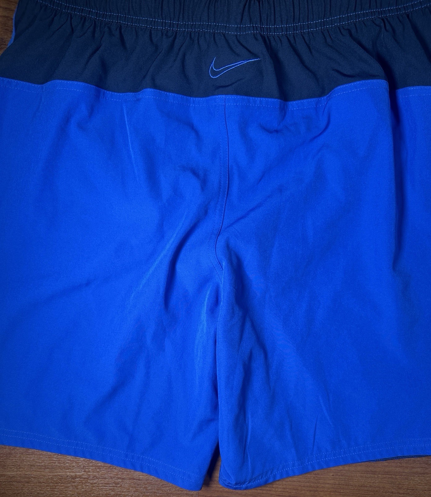 Nike Swim Men’s Core Solid Volley Shorts Blue Black Size XL Drawstring Trunks