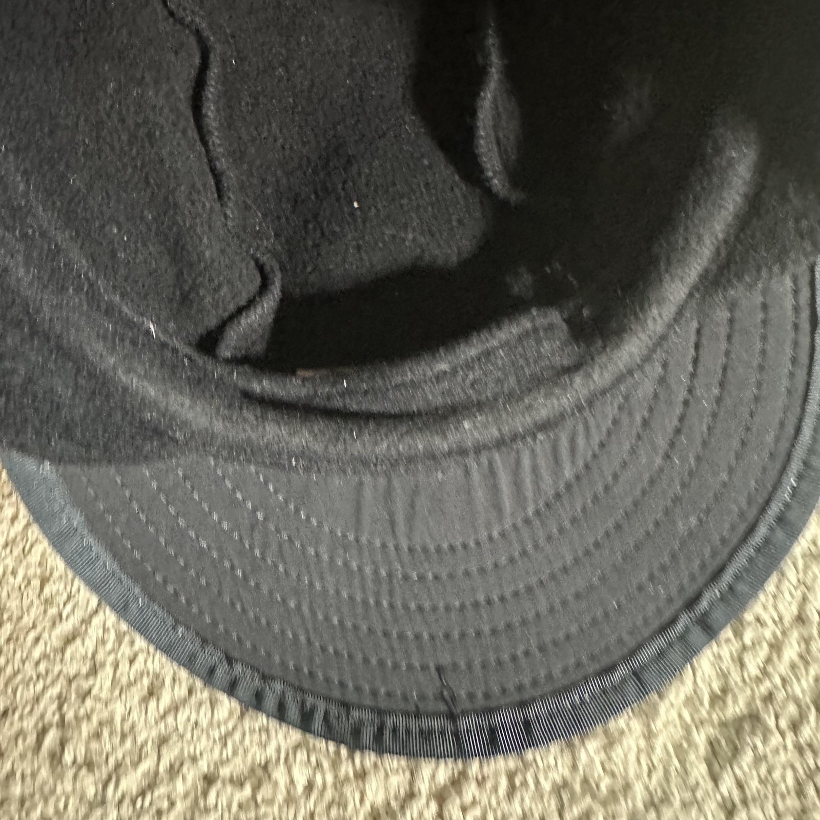 Patagonia Trapper Hat Cap Strap Back Mens M Black Fleece Ear Flap Warm Outdoor