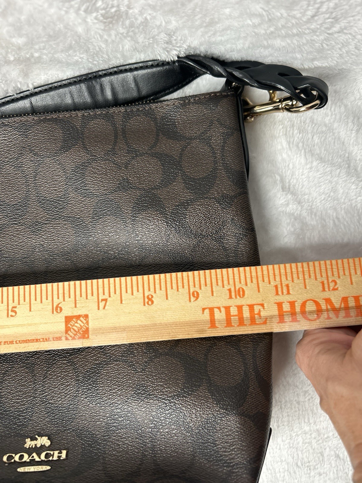 Coach Purse F87826 Mini Abby Duffle Bag In Signature Canvas In Brown/Black