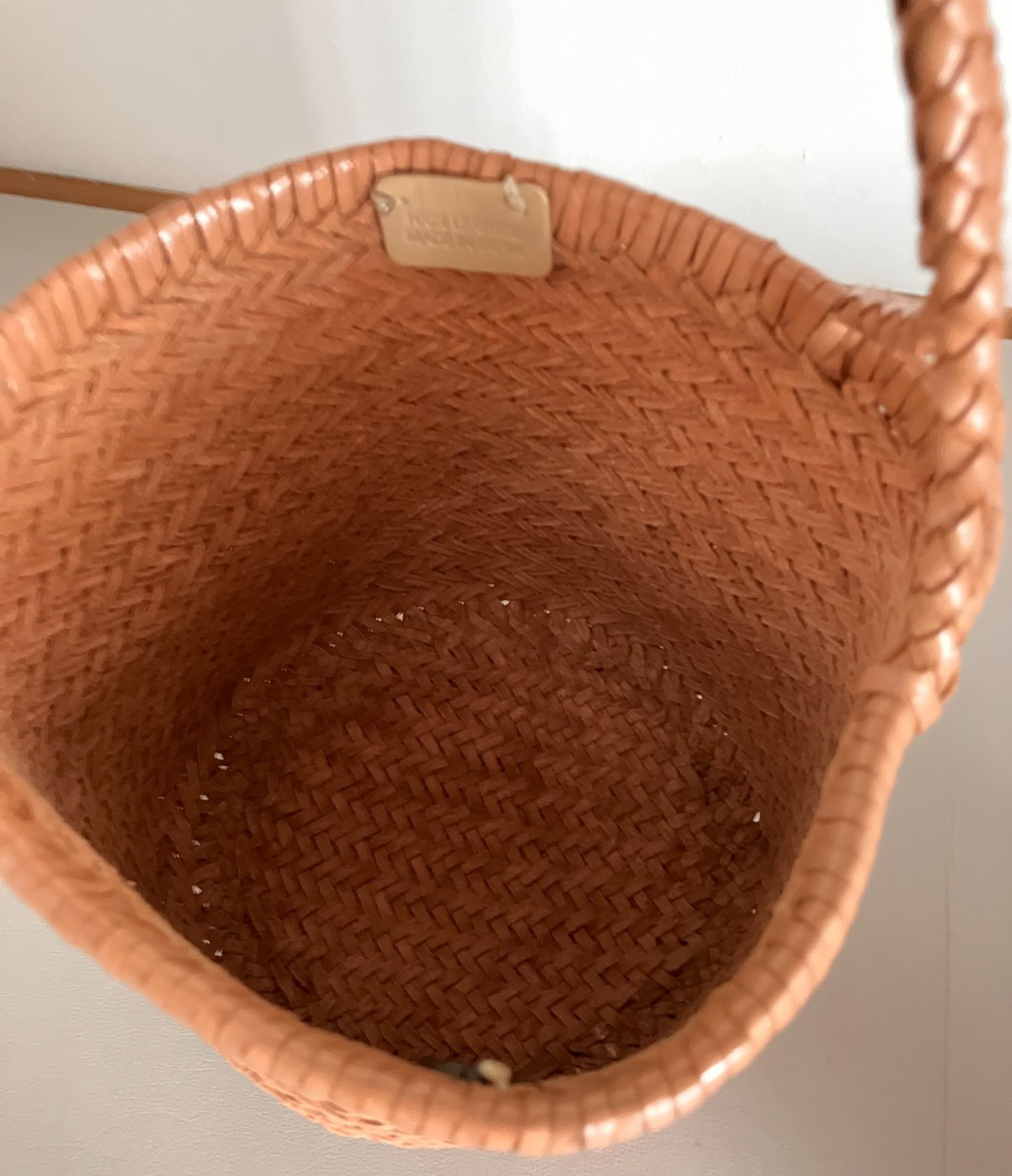 Dragon Diffusion Leather Mesh Totebag Handbag Brown Camel Near MINT