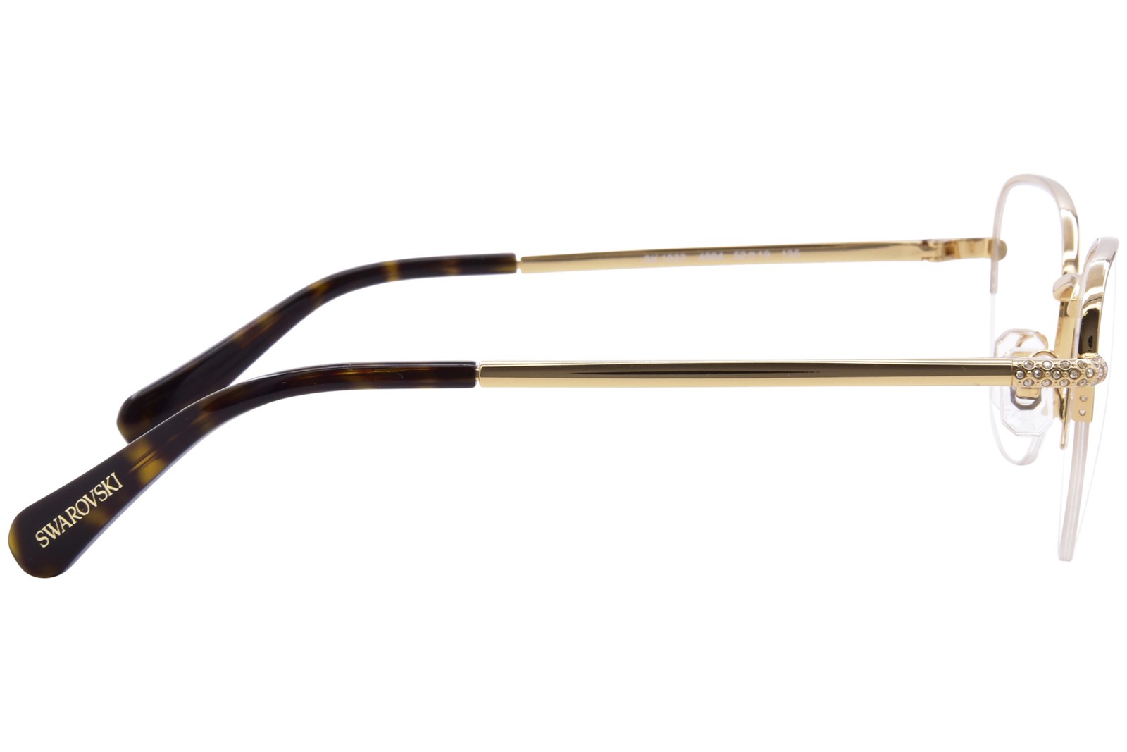Swarovski SK1023 4004 Eyeglasses Frame Women’s Gold Semi Rim Cat Eye 52mm