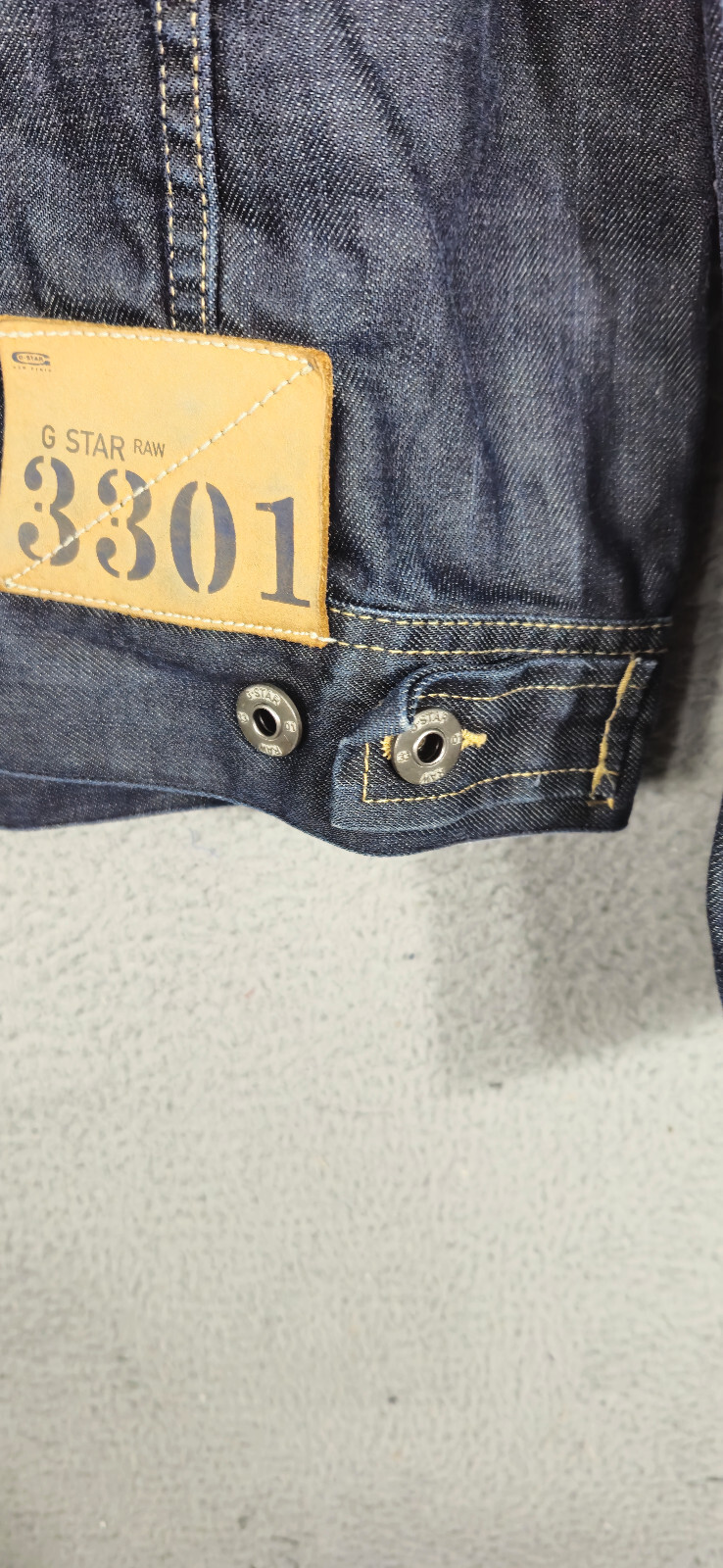 G Star Raw Denim Jacket Size XL Blue Slim Tailor DT Trucker Dark Wash Jean