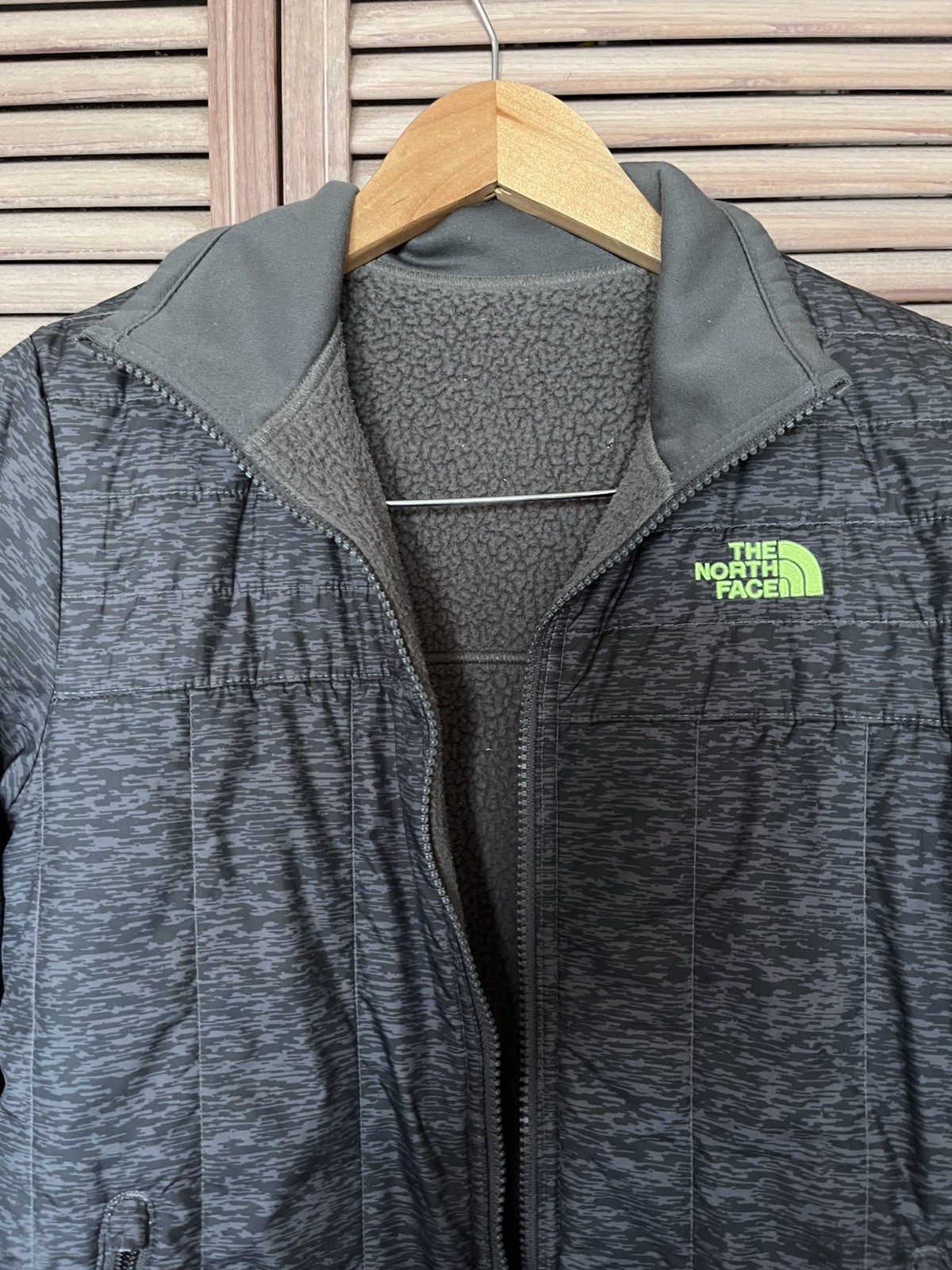 The North Face Boy’s Sz Med 10/12 Quilted Reversible Full Zip Puffer Coat Jacket