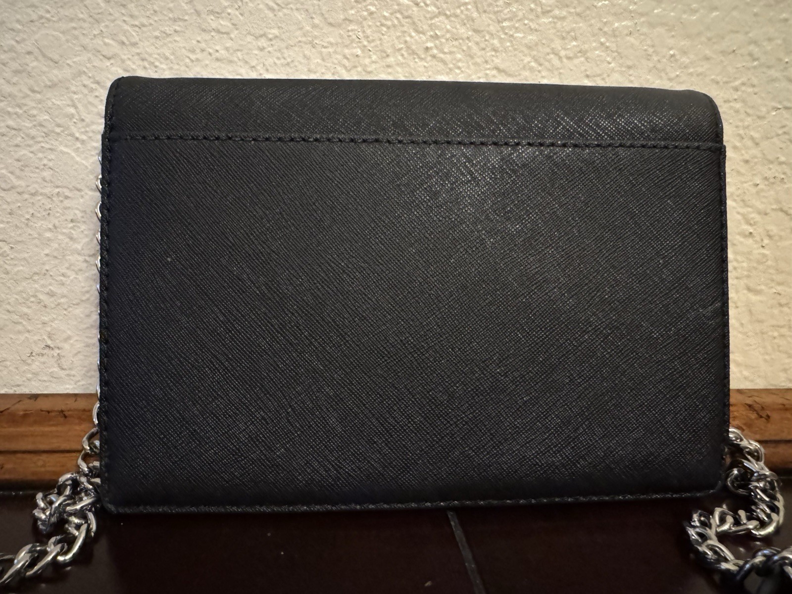 MICHAEL KORS MK Black Crossbody Evening Handbag Wallet Organizer Card Slots