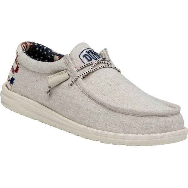 Hey Dude MEN’S Wally OFF WHITE PATRIOTIC 40001-1K1 NEW IN THE BOX