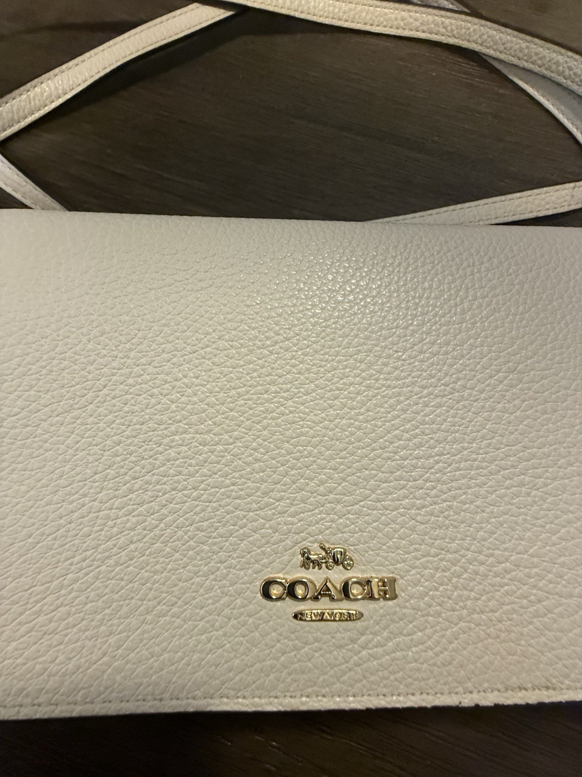 🤍 COACH Slim Crossbody & Clutch Pebble Leather Bag Chalk White – CAT21 – NWT