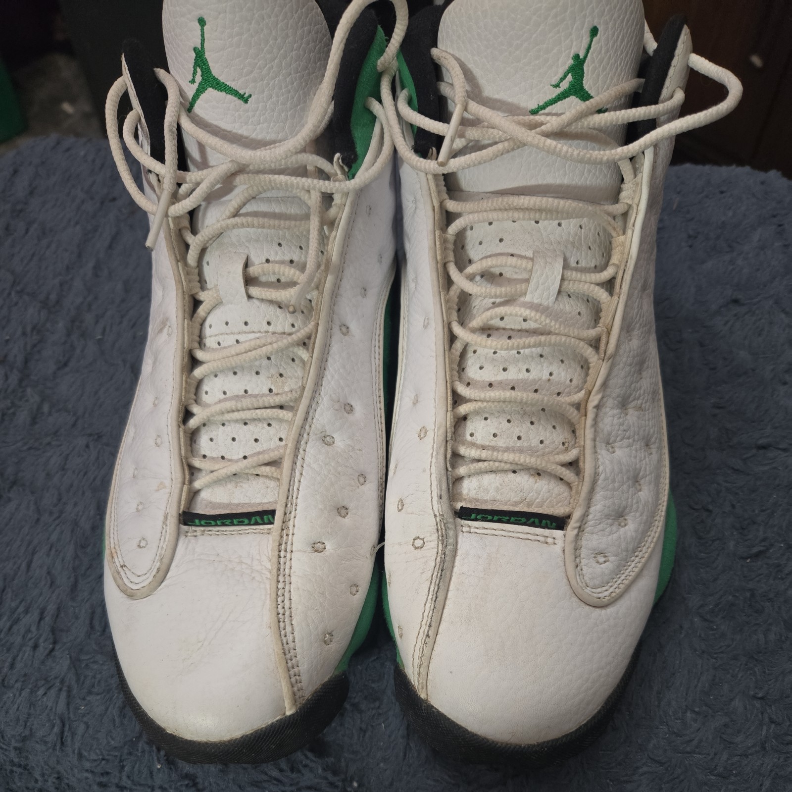 Nike Air Jordan 13 Retro Lucky Green White Black Green sz 10 GS 439358-113