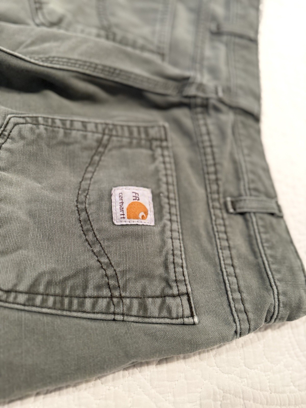 Carhartt FR Pants Mens 33×34 Green FRB159 MOS Fire Resistant Vintage Mexico
