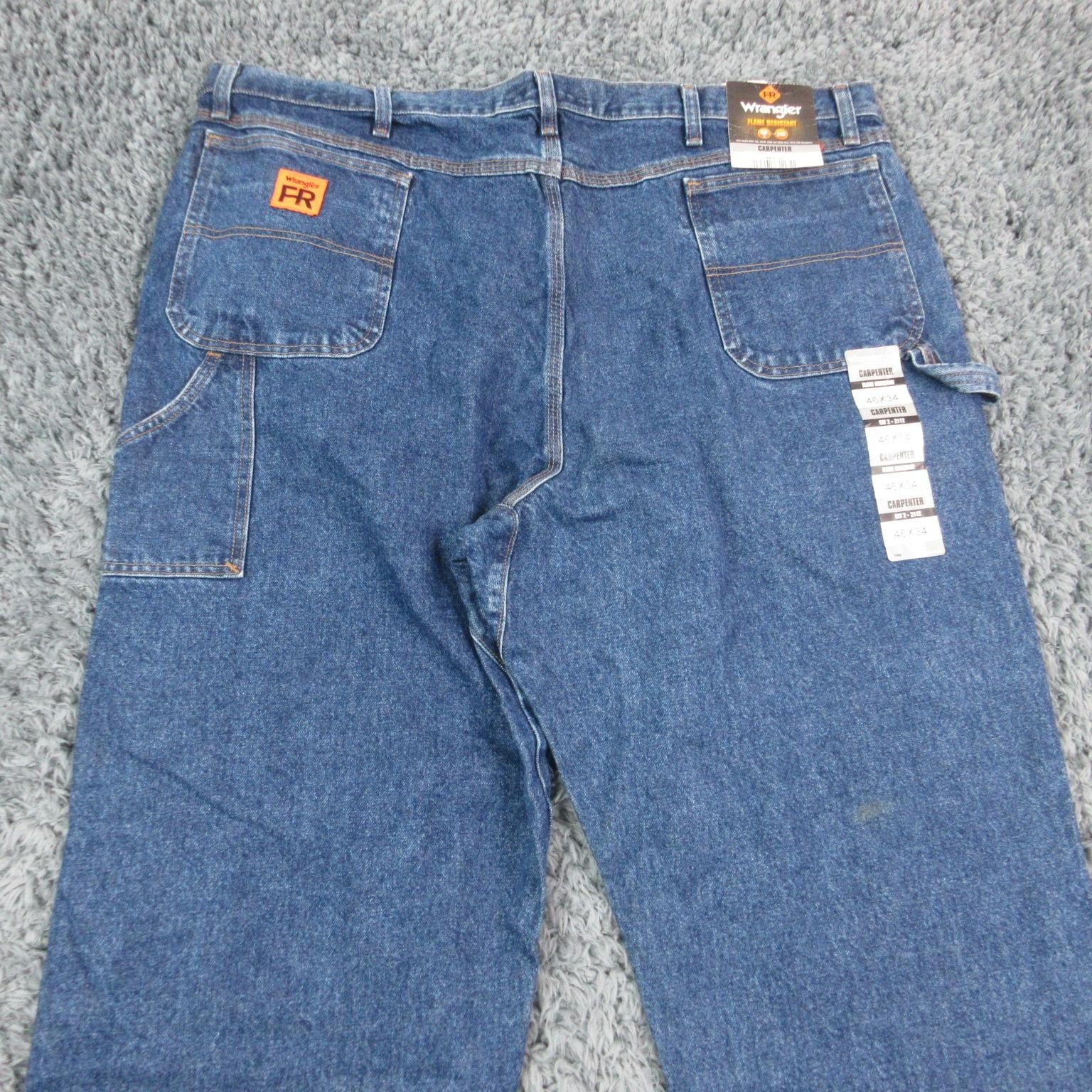 Wrangler Riggs FR Carpenter Jeans Mens 46×34 Flame Resistant Denim NWT 45×33*