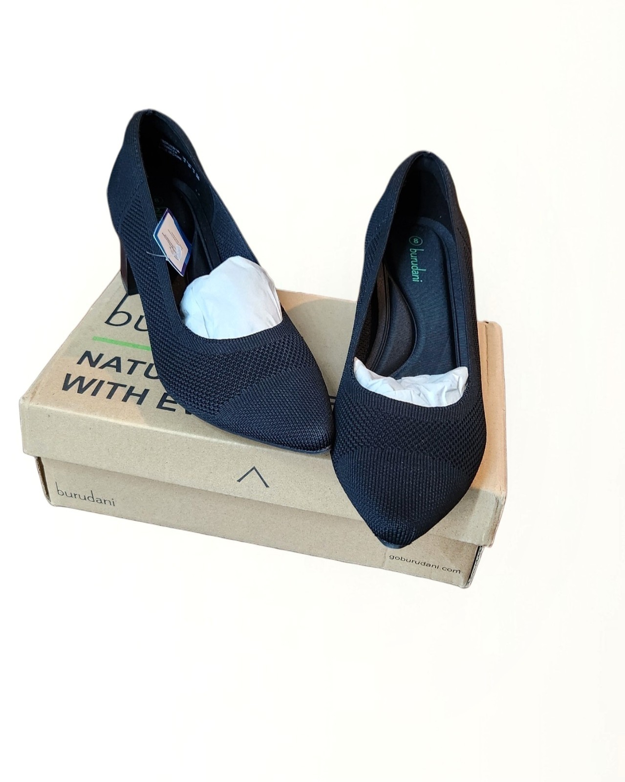 NIB Women’s Black Pointed Toe Slip-On Block Heel Pump Size 8