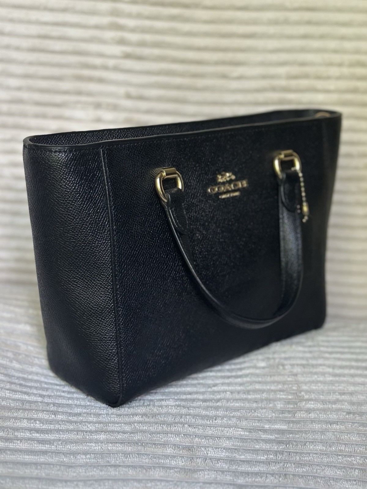 Coach Alice Small Satchel Black Leather Crossbody Purse Gold Hardware