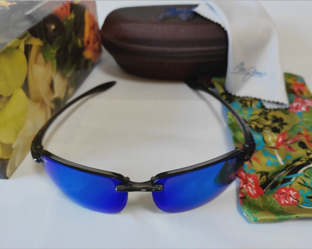 Maui Jim B407-11 Ho’okipa Sunglasses Grey Frame / Blue Hawaii Polarized Lenses