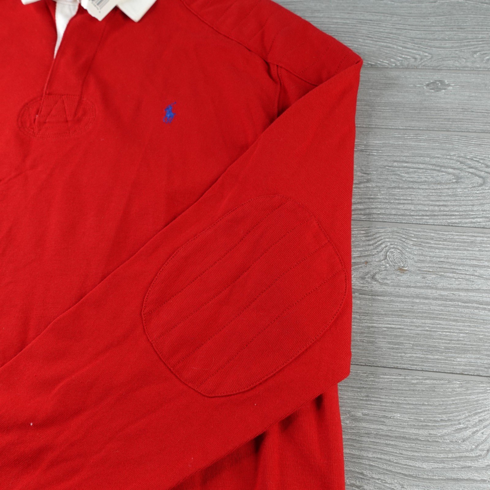 Polo By Ralph Lauren Sweatshirt Mens Large Shoulder Padded Elbow Patch Rugby NWT