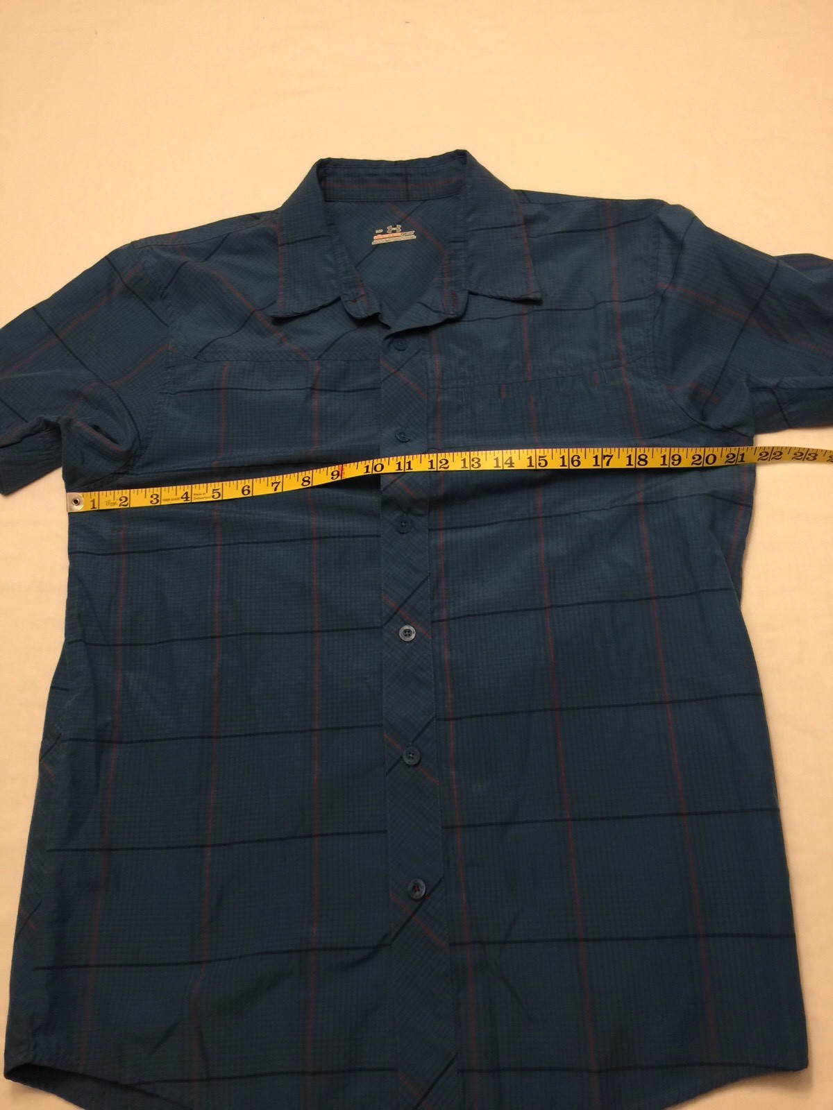 Mens Under Armour Blue Bttn Shirt Short Sleeve S/S Medium 101215991 -See Details