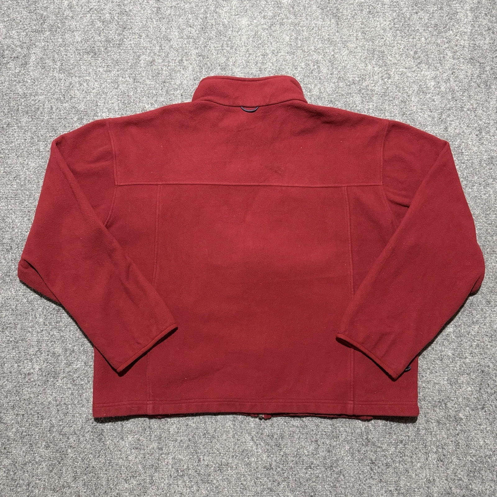 LL Bean Fleece Full Zip Jacket Mens L Regular Red Outdoor Casual Winter Sweater