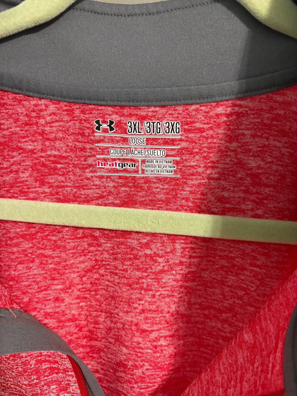Under Armour HeatGear Quarter Zip Pullover Red Heather Men’s 3XL Loose Fit