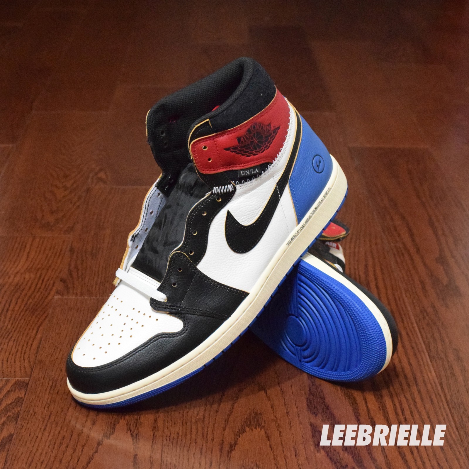 Air Jordan 1 Retro OG Fragment x Union LA Black Red Royal IO7847-002 Size 14