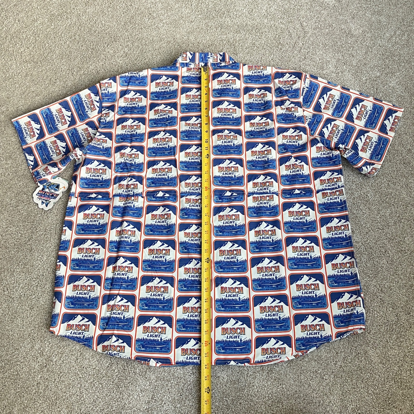 Busch Beer Shirt Men’s 3XL Vented Fishing Relaxed Fit Short Sleeve Outdoor Fun