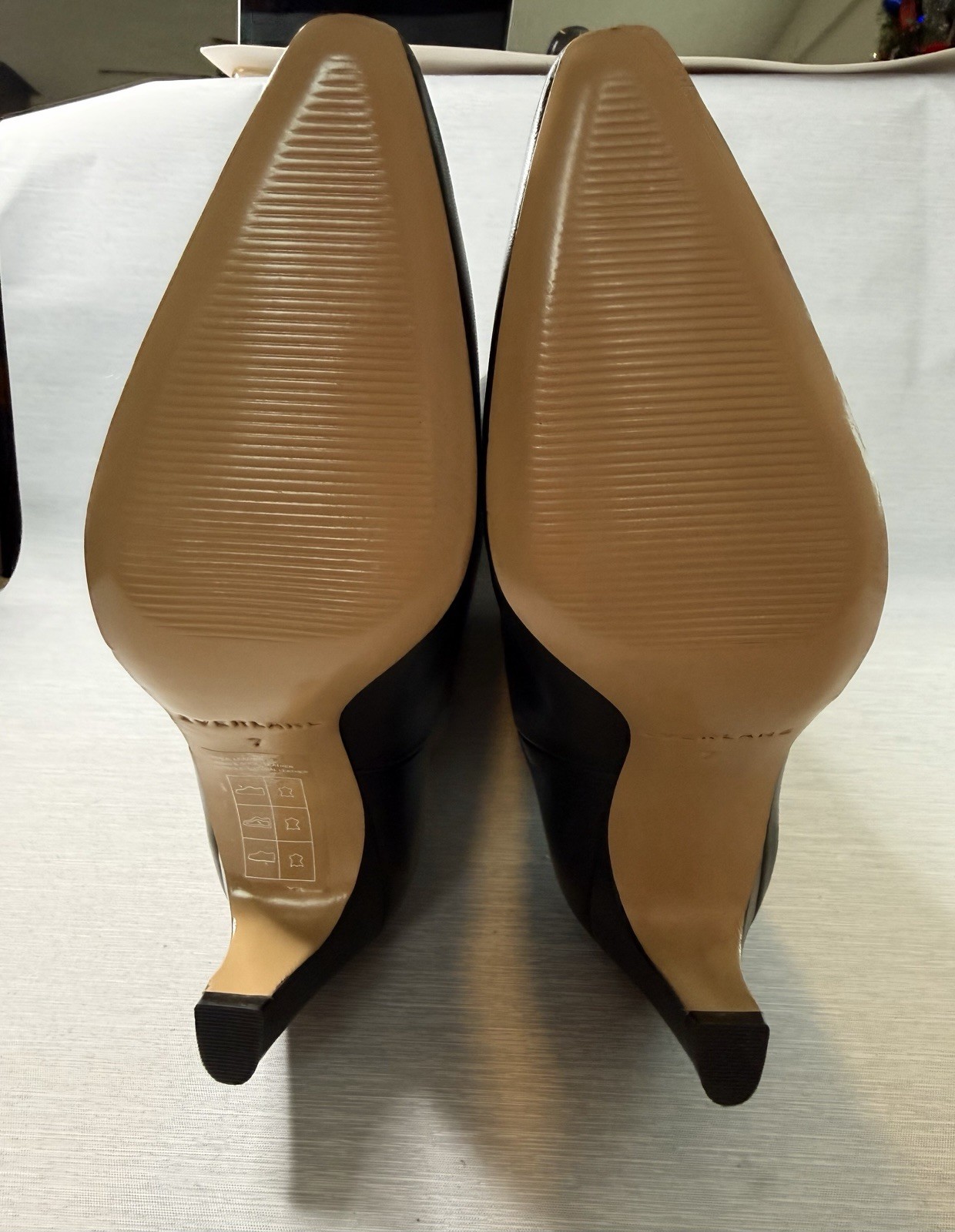 Everlane The Banana Boot Black Napa Leather Knee High Heeled Pointed Toe 7 NWB