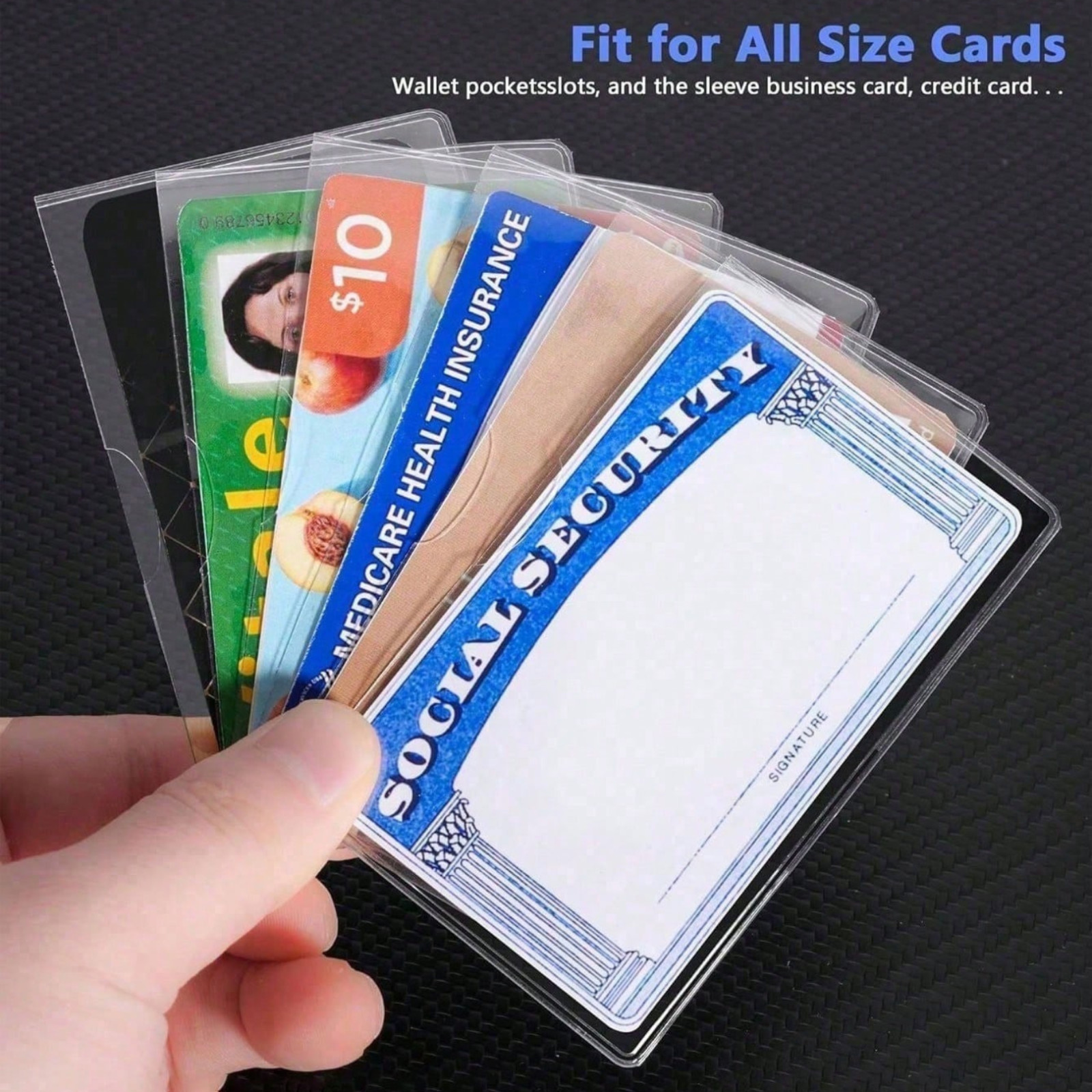 20Pcs Medical Card Holder Sleeve Waterproof PVC ID Credit License Protector Set