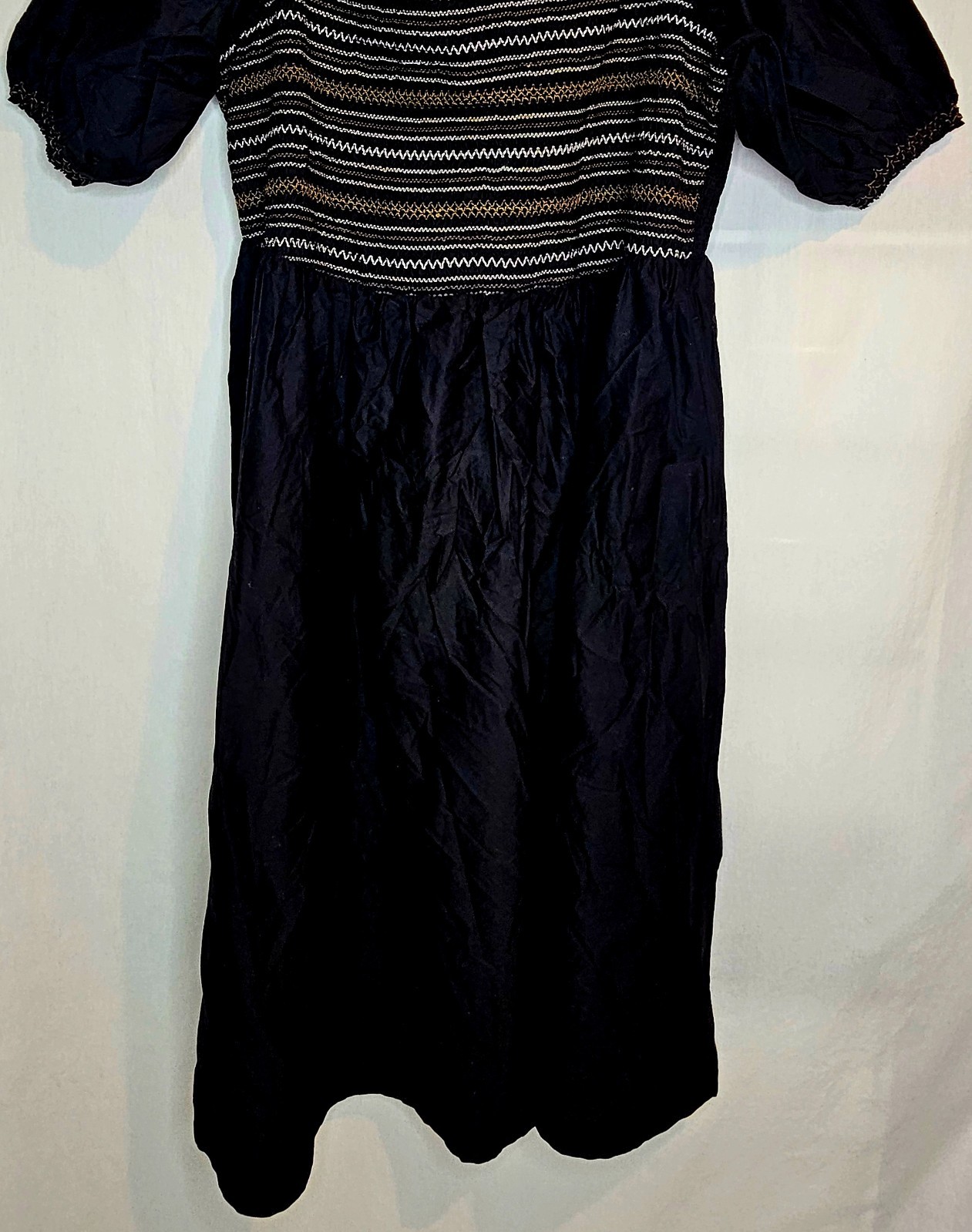 Old Navy Womens Plus Maxi Dress Black Chevron Poplin Smocked Off-the-Shoulder 4X